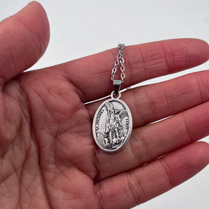 25x16mm Guardiah Angel Italy & <span class=keywords><strong>St</strong></span>. Michael Fashion Pendentif Collier Religieux Bijoux Cadeau - Product Image 2