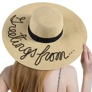 Wide Brim Large Brim Beautiful Beach Hat Female Big Sun Hat Wild Vacation Straw Hat
