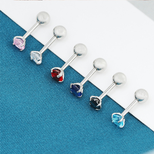 Zesen acciaio inox bilanciere borchie <span class=keywords><strong>orecchini</strong></span> 5mm elica <span class=keywords><strong>Tragus</strong></span> Piercing CZ orecchio borchia a forma di cuore zircone di diamante <span class=keywords><strong>per</strong></span> anniversario - Product Image 5