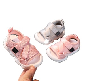 Chaussures de bébé de dessin animé, sandales d'été unisexes pour bébés et enfants, chaussures de plage pour filles de couleur unie, chaussures de plage pour bébés à semelle souple - Product Image 1
