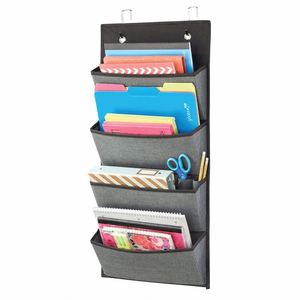 High Quality Over Door Hanging <b>Storage</b> Organizer Hanging Wall <b>File</b> Folders Holder 4 Large Pockets Holds Office Supplies <b>File</b> Bag - Product Image 6