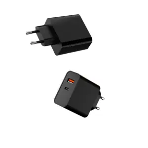 KC EU Cargador Tipo c PD 45W เครื่องชาร์จ 2 พอร์ตประเภท C ที่ชาร์จติดผนังสําหรับ Galaxy S23 charger