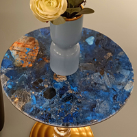 Table d'appoint en acrylique centrale de luxe Tables basses mobiles à dessus rond simples pour Table d'appoint de chambre à coucher de salon