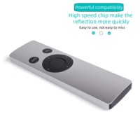 Télécommande intelligente en alliage d'aluminium argenté, 7 boutons, IR 2.4G, avec code roulant et code d'apprentissage, portée 10m pour TV