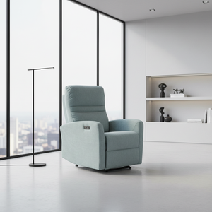 Fauteuil inclinable électrique moderne en tissu, pivotant et à bascule - Product Image 1