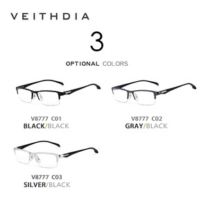 Veithdia Aluminum Magnesium TR90 Half Rim Eyeglasses <b>Frame</b> Square Men Anti Blue Light Protection 8777 - Product Image 4