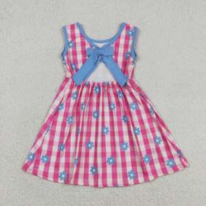 RTS Boutique Casual Flower Plaid <b>Pattern</b> Cute Summer Sleeveless <b>A</b>-<b>line</b> <b>Dress</b> Girls Cotton Wholesale Children Clothes Styles - Product Image 6