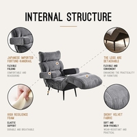 Fauteuil d'appoint Kino Snow Velvet pour hôtel, gîte, projet commercial, vente en gros personnalisée, directement de l'usine, pour salon