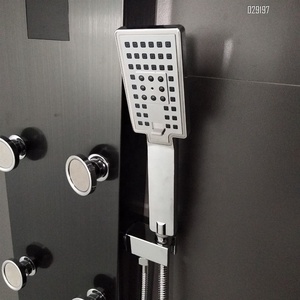 Spazzola pannelli <span class=keywords><strong>doccia</strong></span> neri <span class=keywords><strong>con</strong></span> 6 getti corpo <span class=keywords><strong>e</strong></span> pioggia pioggia in testa - Product Image 6