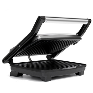 เตาไฟฟ้าสองด้าน สเตนเลสสตีล เคลือบสารกันติด สำหรับย่างสเต็ก ขนมปัง แฮมเบอร์เกอร์ เครื่องย่างเนื้อไร้ควัน บาร์บีคิว - Product Image 4