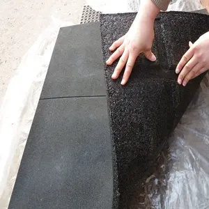 Tapis de gymnastique 1m x 1m, tapis en caoutchouc épais de 20mm pour sol