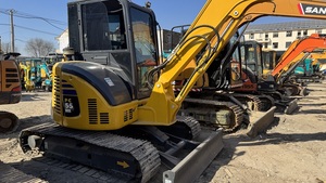 Mini-excavatrice KOMATSU PC55 de 5 tonnes sur chenilles avec godet de terrassement, moteur hydraulique, équipement de construction d'occasion - Product Image 3