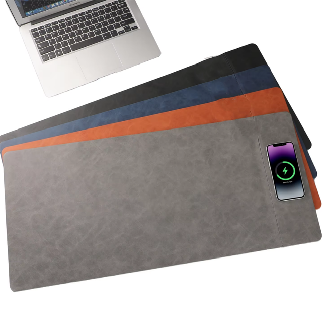 Dropship Office Accessories 15W Wireless Charging Mat Desktop Leather Mouse Pad Detachable Strong Magnetic Gaming Mat S1300