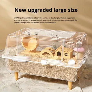 Large Acrylic Hamster <strong>Cage</strong> Transparent Multi-Level Rodent Habitat Villa Premium <strong>Small</strong> <strong>Animal</strong> Enclosure - Product Image 5