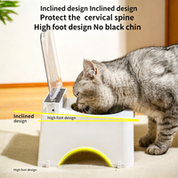 Gamelle automatique pour animaux de compagnie avec design incliné surélevé en acier inoxydable 304 et couvercle à capteur pour maisons multi-chats