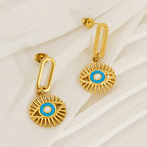 Zogxin Evil Eye Drop Earrings Gold Plated 18K Stainless Steel Women Fashion Jewelry - Product Image 3