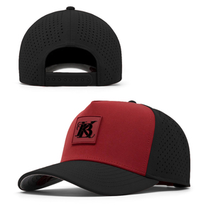Nieuwe Custom Honkbalhoed In Zwart En Rood Klassiek Met Golf Pvc Logo 5Panel Truck Driver Cap Met Ademende Waterdichte Functie - Product Image 1