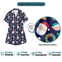 Drop Shipping kadın kısa kollu hırka ev giyim pijama tüm baskı 100% Polyester pijama kadınlar için