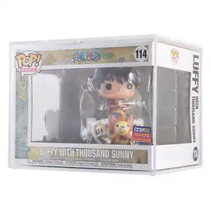 4 mm Personalizar Tamanho Transparente Pop Escudo Armadura Luffy com Going Merry Box Grande Protetor De Coleção De Brinquedo De Vinil