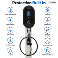 Borne de recharge murale pour véhicules électriques 7 kW, norme GB/T, 32 A, chargeur intelligent avec écran 4,3 pouces, application et RFID pour voitures chinoises