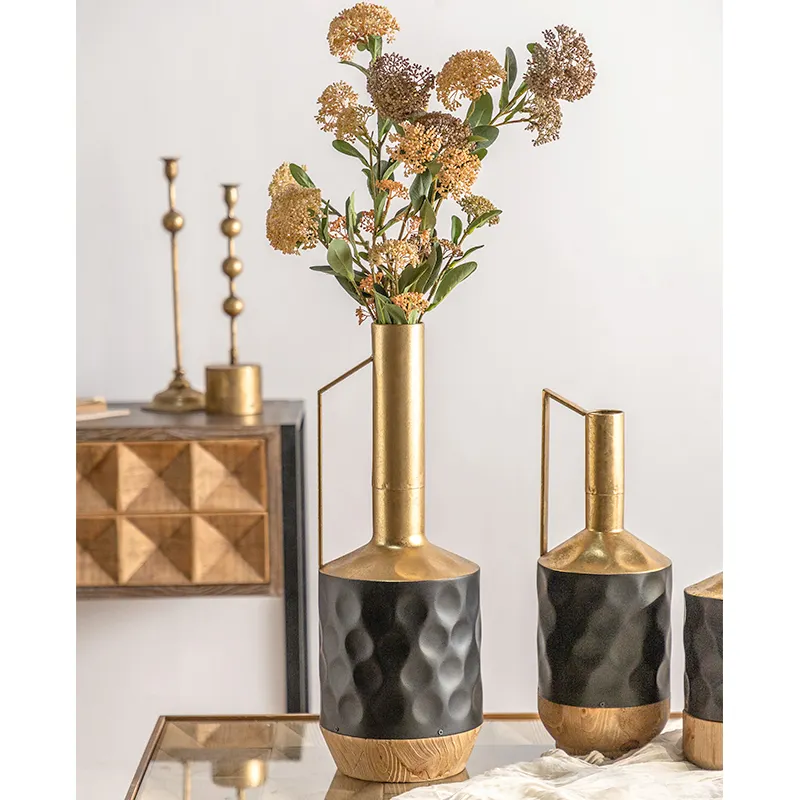 Vase nordique 2022 nouveau Vase de Table de luxe Arrangement de fleurs séchées décoration Style nordique Vase de fleurs de bureau en métal moderne