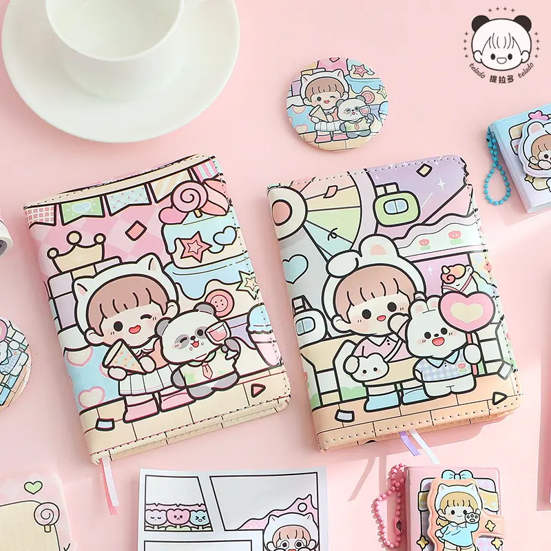 Telado Soft Adorable Large Gift Box Hand-Account Suit Notebook with Tape Sticker for Stationery Set