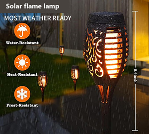 Năng lượng mặt trời ngoài trời hình ngọn đuốc vườn ánh sáng cảnh quan trong đất ánh sáng sân thực tế ngọn lửa trang trí ánh sáng - Product Image 2