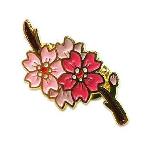 Bros seri bunga lucu kustom untuk anak perempuan wanita indah mawar aster lencana fashion ransel enamel pin perhiasan