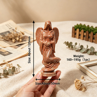 Figura de Ángel Fantasma de Cristal Natural Mixto al por Mayor, Estatua de Ángel Alado y con Capa Tallada a Mano para Decoración Gótica o Regalo