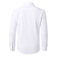 Chemises habillées blanches en coton pour hommes, à manches longues, boutonnées, pour affaires et mariages, personnalisables avec logo OEM, vente en gros