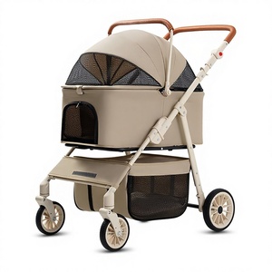 मध्यम बड़े कुत्तों के लिए उच्च गुणवत्ता वाले हल्के फोल्डेबल रोलर मध्यम बड़े कुत्तों के लिए आउटडोर यात्रा पोर्टेबल पालतू कैरियर कार्ट - Product Image 1