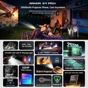 <span class=keywords><strong>Ulefone</strong></span> <span class=keywords><strong>ARMOR</strong></span> 34 Pro + โปรเจกเตอร์โทรศัพท์16GB 512GB มองเห็นกลางคืน6.95นิ้วแอนดรอยด์15 NFC OTG สมาร์ตโฟน5G <span class=keywords><strong>ulefone</strong></span> - Product Image 4