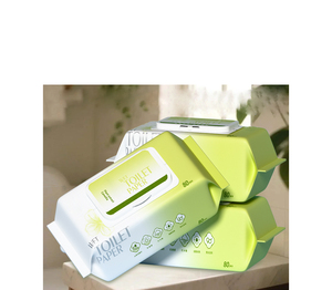 Lingettes humides pour toilettes jetables pour femmes et hommes, eau pure, adaptées pour essuyer les fesses et les parties intimes, 80 feuilles. - Product Image 3