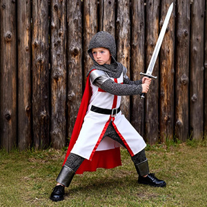 Costume de Chevalier Croisé pour Enfants, Tenue Historique Européenne Médiévale pour Halloween, Fête à Thème Château et Aventure - Product Image 6