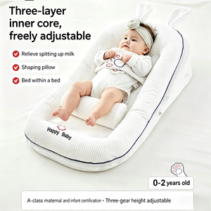 Cuna <span class=keywords><strong>de</strong></span> malla transpirable para bebé con diseño antirreflujo <span class=keywords><strong>de</strong></span> leche, <span class=keywords><strong>almohada</strong></span> moldeadora, nido portátil para dormir para bebés <span class=keywords><strong>de</strong></span> 0 a 2 años - Product Image 3