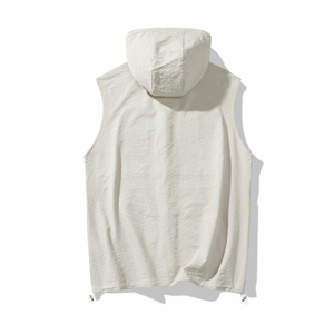 Logotipo personalizado Nuevo Chaleco de cárdigan con capucha para hombres en el verano de 2025 es suelto de moda Delgado casual y versátil fresco - Product Image 2