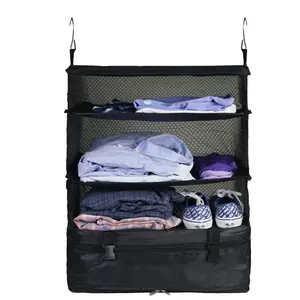 Organizador de maletas portátil, respetuoso con el medio ambiente, nuevo estilo, estantes de viaje colgantes