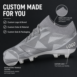 <span class=keywords><strong>Botas</strong></span> <span class=keywords><strong>de</strong></span> Fútbol para Hombre <span class=keywords><strong>de</strong></span> <span class=keywords><strong>Alta</strong></span> <span class=keywords><strong>Gama</strong></span> con Diseño <span class=keywords><strong>de</strong></span> Degradado Gris, Suela <span class=keywords><strong>de</strong></span> TPU, Entresuela <span class=keywords><strong>de</strong></span> EVA, Ligeras y sin Cordones - Product Image 3