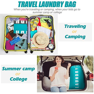 Bolsa de Lavandería de Nailon Extra Grande, Resistente a Desgarros, con Cordón, para Ropa Sucia, Lavable a Máquina, para Viajes, Venta al Por Mayor - Product Image 5