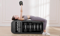 Banc d'haltères réglable multifonctionnel en gros, banc d'entraînement pliable, presse, support de rangement pour exercices, équipement de fitness