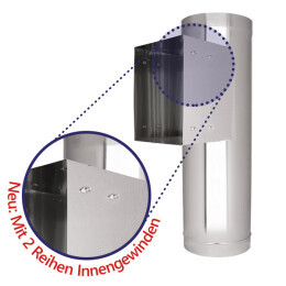 Tubo di caduta per porta - acciaio inossidabile Ø 250 mm - rettangolare - Product Image 3