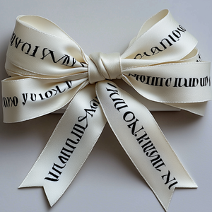 Customized Printed Logo <b>Gold</b> Foil Double Faced Satin <b>Ribbon</b> Rolls for Personalized Gift Packaging Holiday Promotional Decoration - Product Image 3