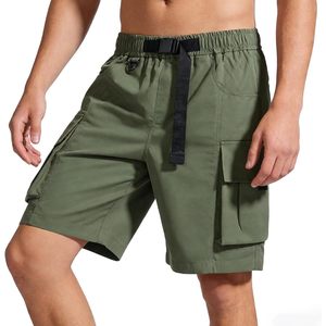 Men's Lightweight Cargo Shorts <b>Elastic</b> Waist Adjustable <b>Belt</b> Summer Casual Outdoor Wear Oxford Fabric - Product Image 2