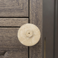 Poignée Ronde Moderne en Travertin Beige NANWEI, Bouton de Tiroir Circulaire pour Armoire, Commode, Meubles de Cuisine