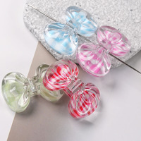 Cuentas acrílicas transparentes con diseño de lazo y cuadros de guinga, sueltas, para fabricación de joyas DIY, collares, pulseras, llaveros, venta al por mayor, OEM