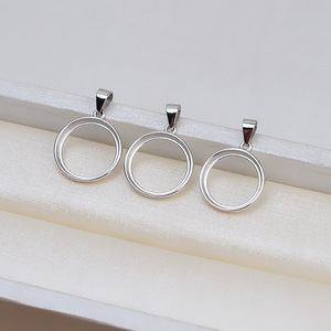 Nouvelle bague en argent fin 925 pour femme, avec ouverture en forme de coquille de cheval et de jade, accessoire DIY, avec support vide pour perle sans aiguille 13-15, modèle 1423 - Product Image 4