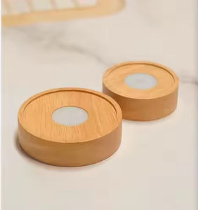 Industrial Wooden Lamp Base <b>with</b> Crystal Shade <b>LED</b> Incense <b>Diffuser</b> Holder 3 AAA Battery Powered Warm White <b>Light</b> Switch Control - Product Image 4