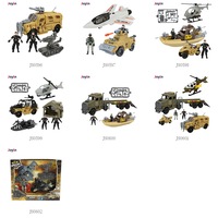 Véhicule de défilé militaire avec motos et hélicoptère, 2 unités de forces spéciales, ensemble de jeu d'armes pour garçon