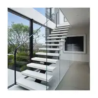 Индивидуальные моно-стальные лестничные комплекты, стеклянные перила, лесоматериалы, лестницы, прямая лестница для виллы/комплектующие