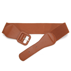 Ceintures à boucle en alliage épais Vintage pour femmes <span class=keywords><strong>ceinture</strong></span> en cuir extensible Cinch large <span class=keywords><strong>ceinture</strong></span> élastique pour la décoration de robe de dames - Product Image 5